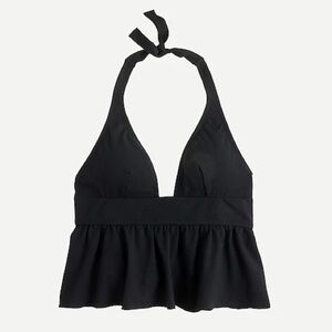 J. Crew Halter Peplum Tankini Top in Pique Nylon S